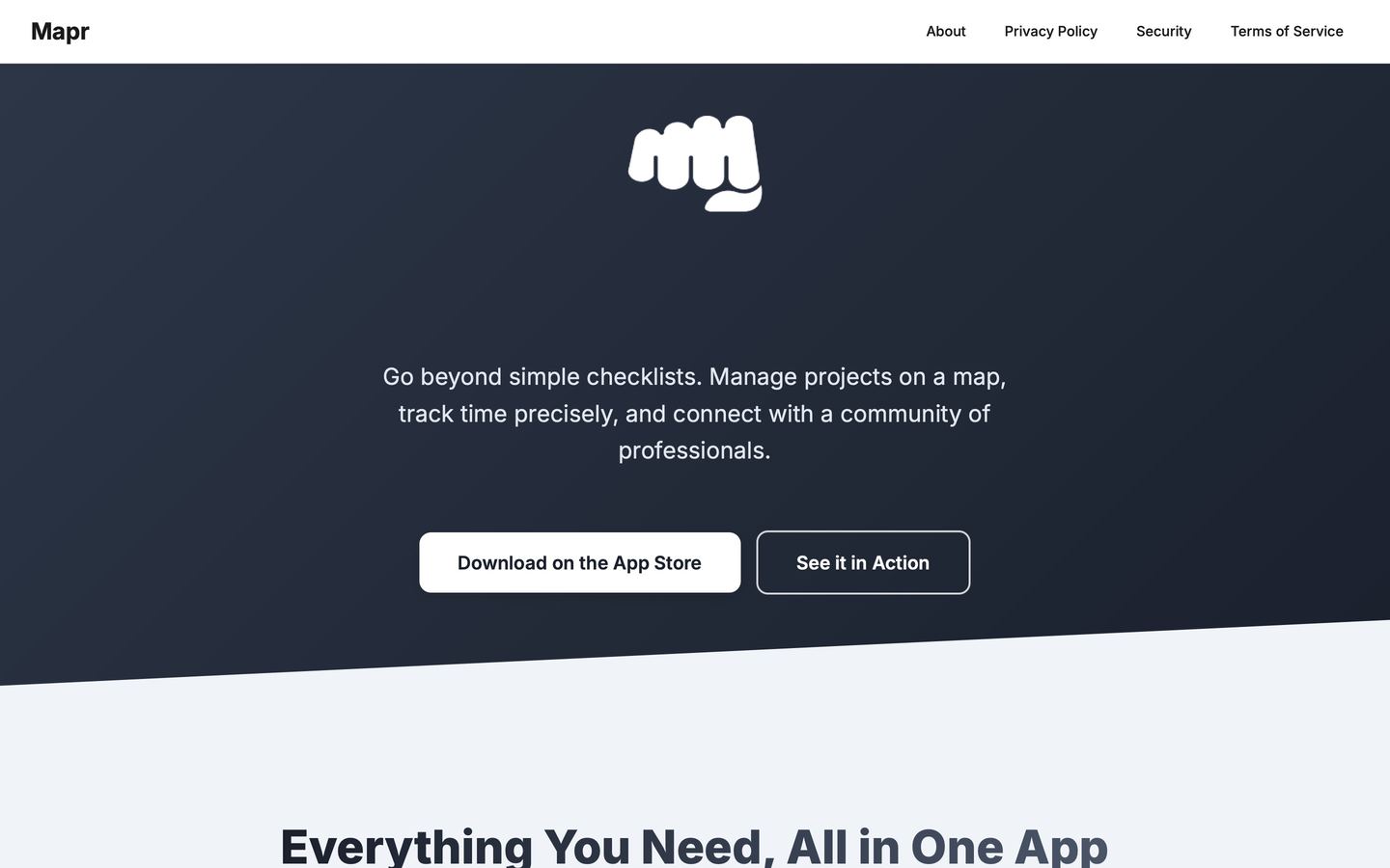 Mapr, front page